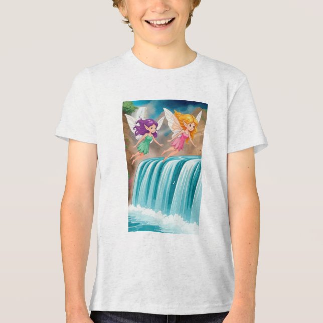 Fairy Flight Over Fallsex Tri-Blend Shirt (Vorderseite)