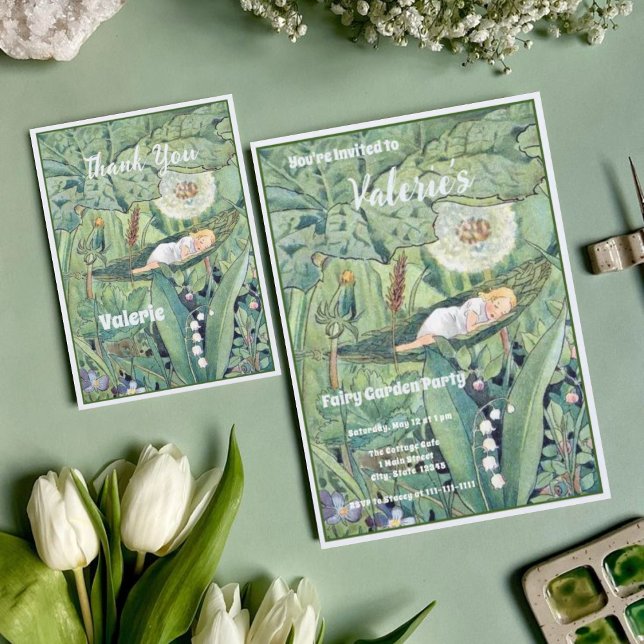 Fairy Floral Garden Bezauberter Wald Girl Geburtst Einladung (Von Creator hochgeladen)