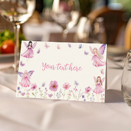 Fairy Floral Garden Birthday Party Food Tent Platzkarte