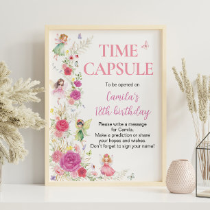 Fairy Floral Geburtstagsparty Time Kapselunterschr Poster