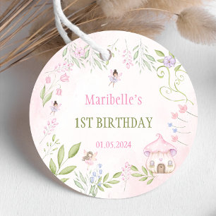 Fairy Floral Girl Birthday Party Geschenkanhänger