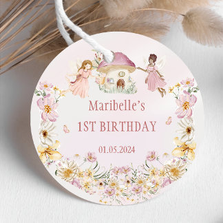 Fairy Floral Girl Birthday Party Geschenkanhänger