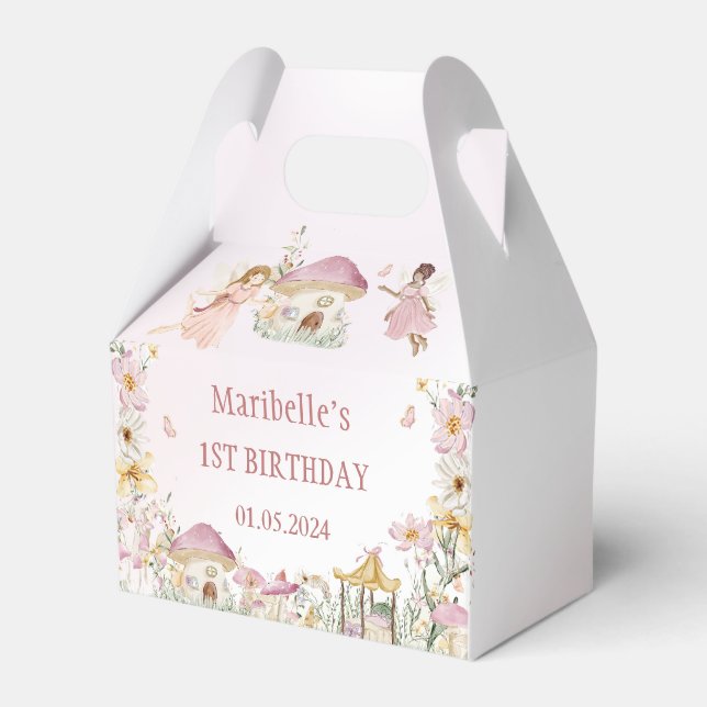 Fairy Floral Girl Birthday Party Geschenkschachtel (Vorderseite)