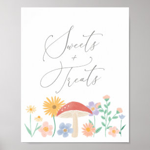 Fairy Floral Girl Geburtstags Süßigkeiten und Leck Poster