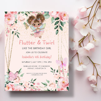 Fairy Flutter & Twirl Pink | Einladung zum Geburts