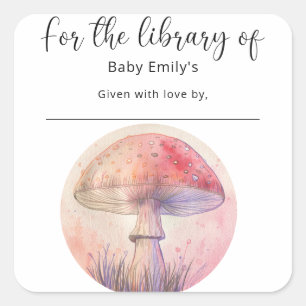 Fairy fly agaric - Babybibliothek Quadratischer Aufkleber
