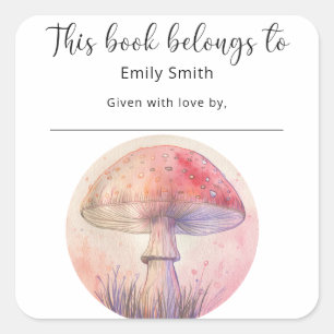 Fairy fly agaric - das Buch gehört Quadratischer Aufkleber