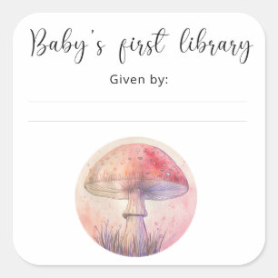 Fairy Fly agaric - Die erste Bibliothek des Babys Quadratischer Aufkleber