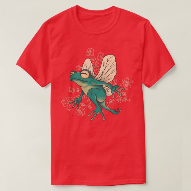 Fairy Frog mit Flügeln T-Shirt (Design vorne)