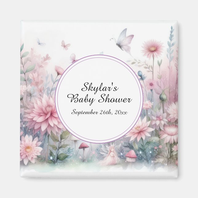 Fairy Garden Baby Dusche Magnet (Vorne)