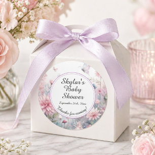 Fairy Garden Baby Dusche Runder Aufkleber