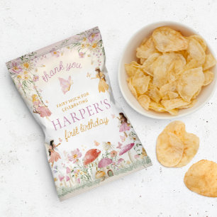 Fairy Garden Birthday Chip Bag Wrapper Flyer