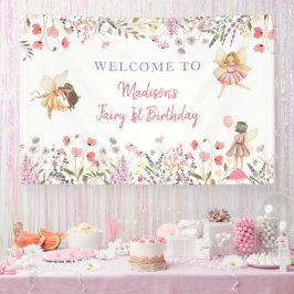 Fairy Garden Boho Wildblume Geburtstag Banner