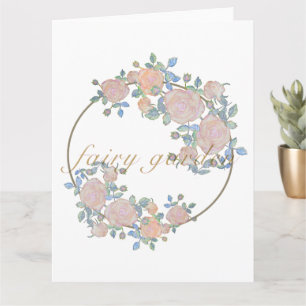 Fairy Garden elegante Muster der Rose Blume Klasse Karte