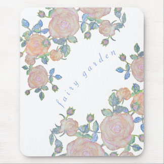 Fairy Garden elegante Muster der Rose Blume Klasse Mousepad