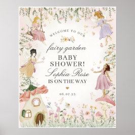 Fairy Garden Enchanted Baby Dusche Begrüßungszeich Poster