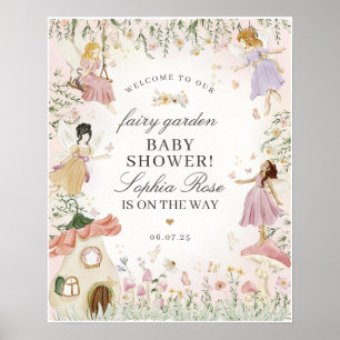 Fairy Garden Enchanted Baby Dusche Begrüßungszeich Poster