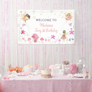 Fairy Garden Floral Geburtstag Banner