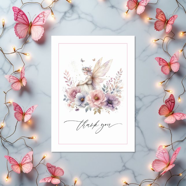 Fairy Garden Foto Dankeskarte (Fairy Garden Photo Thank You Card)