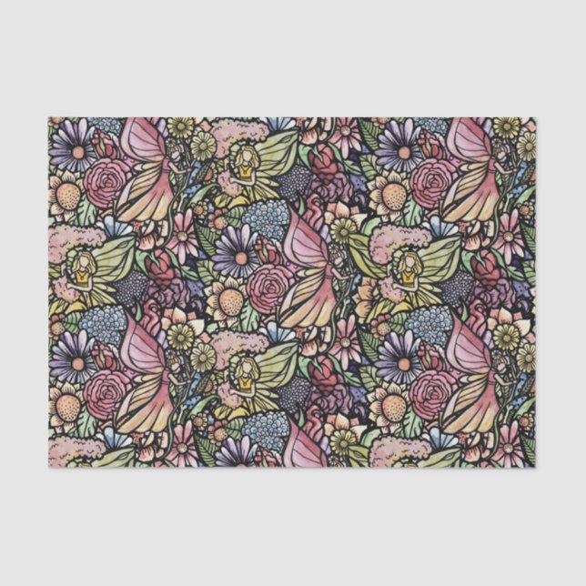 Fairy Garden Gardening Flower Gardens Fairies      Seidenpapier (Vorderseite)