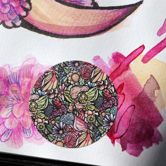 Fairy Garden Gardens Flower Gardens Fairies Runder Aufkleber (Von Creator hochgeladen)