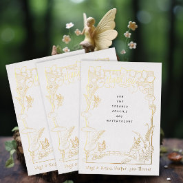 Fairy Garden Gold Foil Danke Karte