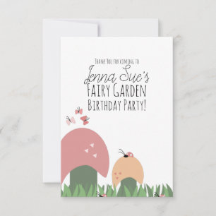 Fairy Garden Mushrooms Ladybugs Butterflies Dankeskarte