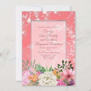 Fairy Garden Pastel Blume Coral Wedding Einladung