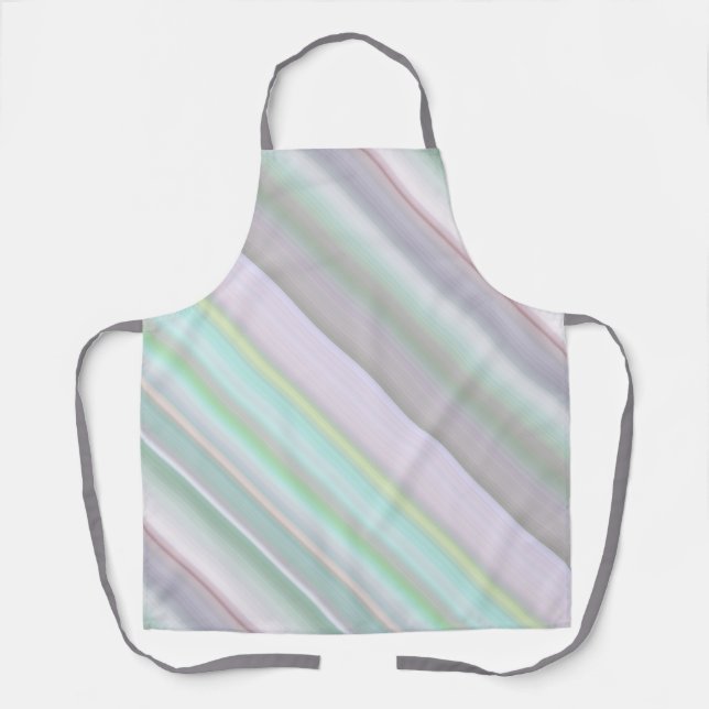 Fairy Garden Pink, Lila und Minzstreifen Schürze (Vorderseite)