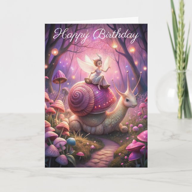 Fairy Garden Snail Karte (Vorderseite)