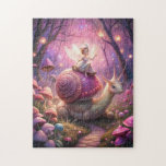Fairy Garden Snail Puzzle<br><div class="desc">A beautiful fairy garden scene with a fairy sitting on a snail</div>