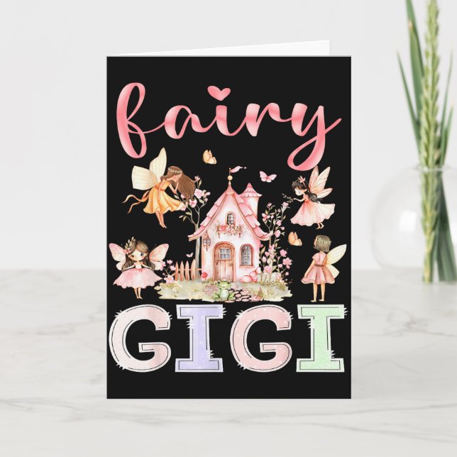 Fairy Gigi Magical Floral Funny Birthday Girl Fair Karte (Vorderseite)