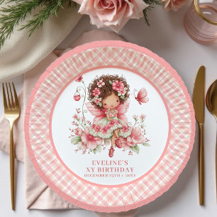 Fairy Girl 1. Geburtstag Magisches Rosa Florales P Pappteller