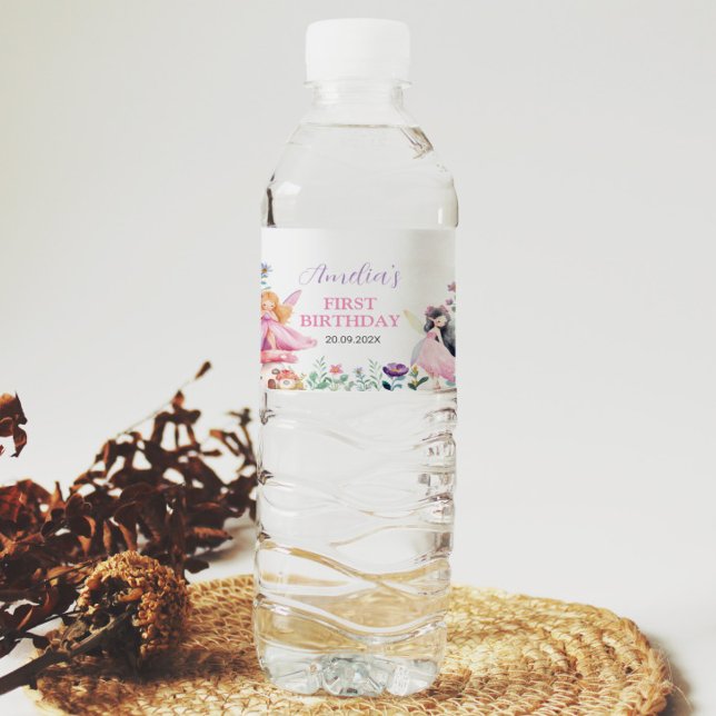 Fairy Girl Birthday Party Water Flasche Label Wasserflaschenetikett (Von Creator hochgeladen)