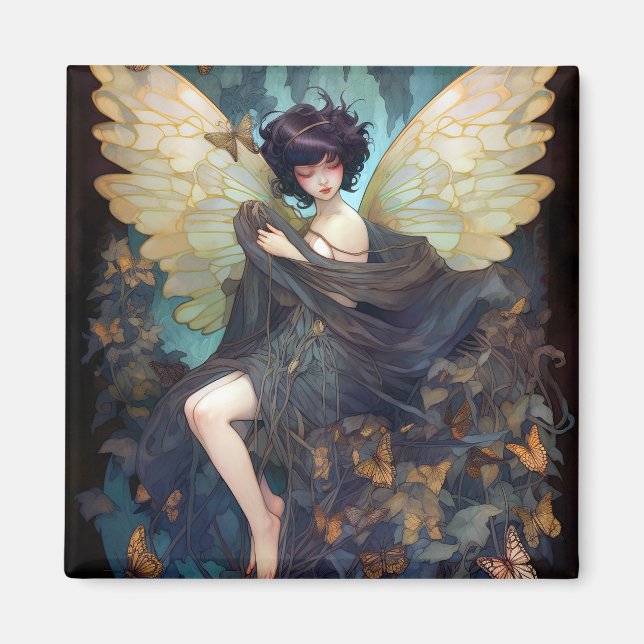 Fairy Girl Fantasy Art Magnet (Vorne)