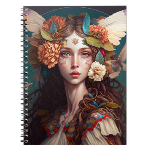 Fairy Girl Fantasy Art Notebook Notizblock