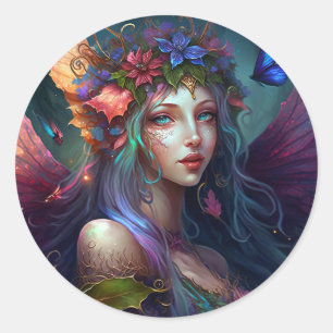 Fairy Girl Fantasy Classic Round Sticker