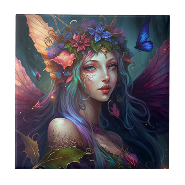 Fairy Girl Fantasy Keramik Tile Fliese (Vorderseite)