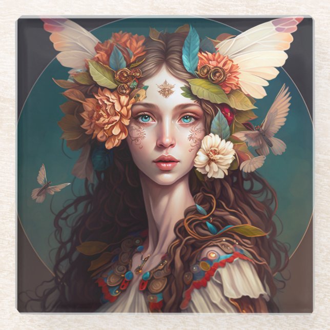 Fairy Girl Fantasy Untersetzer (Vorderseite)