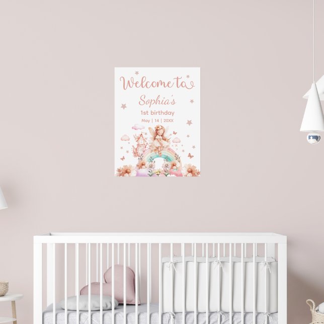 Fairy Girl Rainbow Magical Teapot Geburtstag Poster (Kinderzimmer 2)