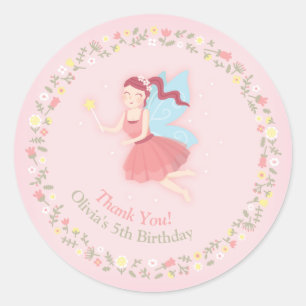Fairy Girl Spring Floral Pink Danke Sticker