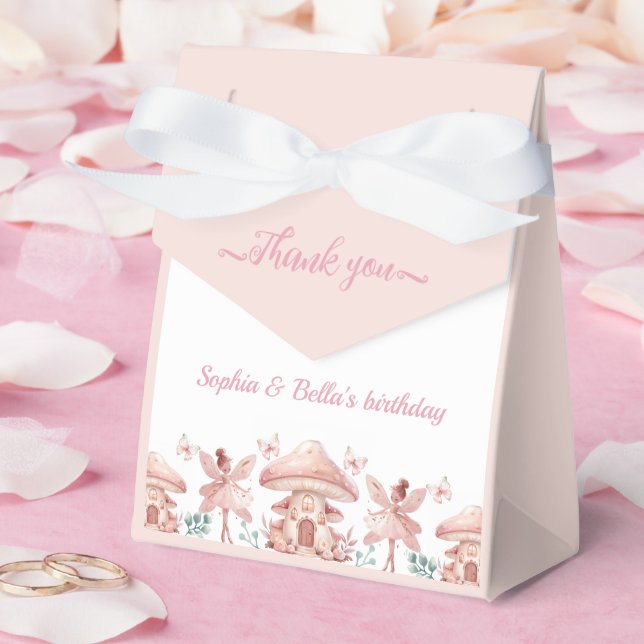 Fairy Girls Mushroom House Ribbon Twins Geburtstag Geschenkschachtel (Hochzeit)