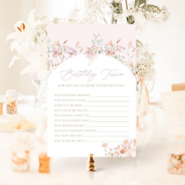 Fairy Girls Pink Birthday Trivia Game