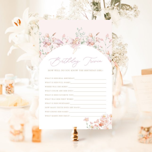 Fairy Girls Pink Birthday Trivia Game (Von Creator hochgeladen)