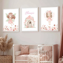 Fairy Girls Room Personalised Wall Art Poster Bilderwand Sets