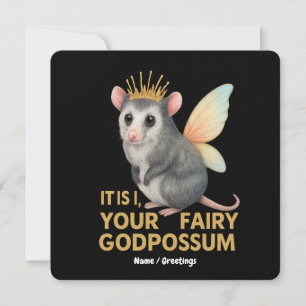 Fairy Godpossum Niedlich Opossum mit Kronen und Fl Einladung