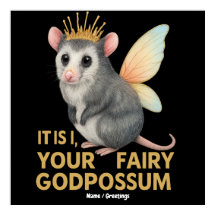 Fairy Godpossum Niedlich Opossum mit Kronen und Fl