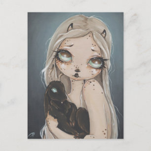 Fairy gothic jackalope Fantasy Art Postcard Postkarte
