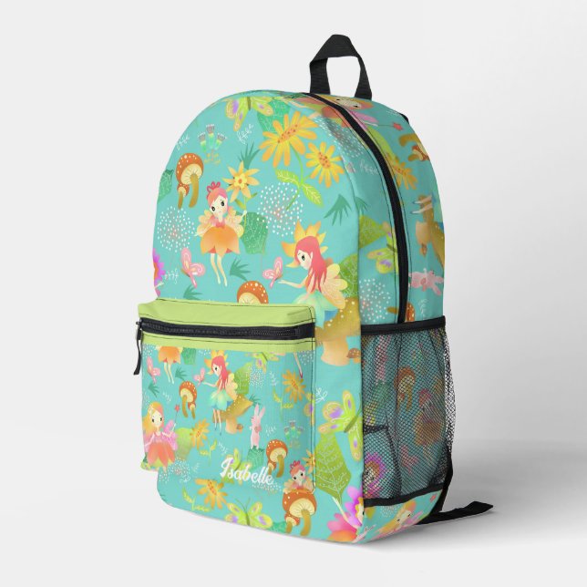 Fairy Green Bedruckter Rucksack (Rückseitige Ecke Rechts)