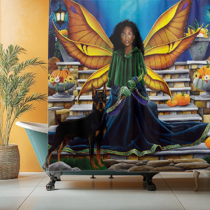 Fairy Guardian Doberman Dog Duschvorhang